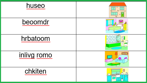 Пример заданий на расстановку букв в правильном порядке