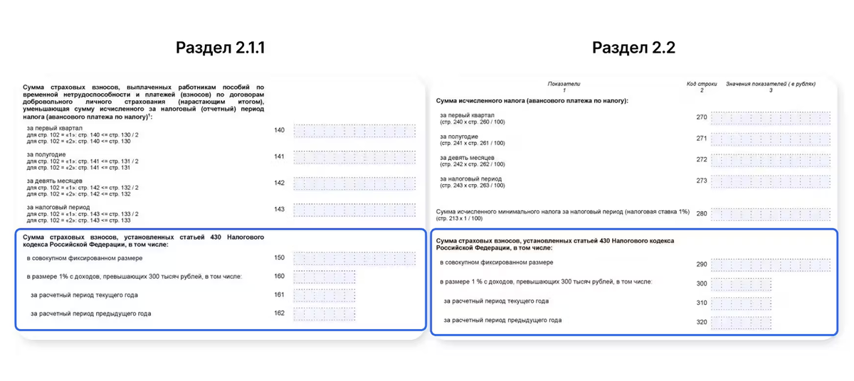 В разделе 2.1.1. новые строки 150–162 находятся непосредственно под строками 140–143