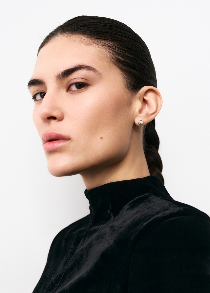 Пусеты из белого золота с бриллиантами 35.02 арт. 81312