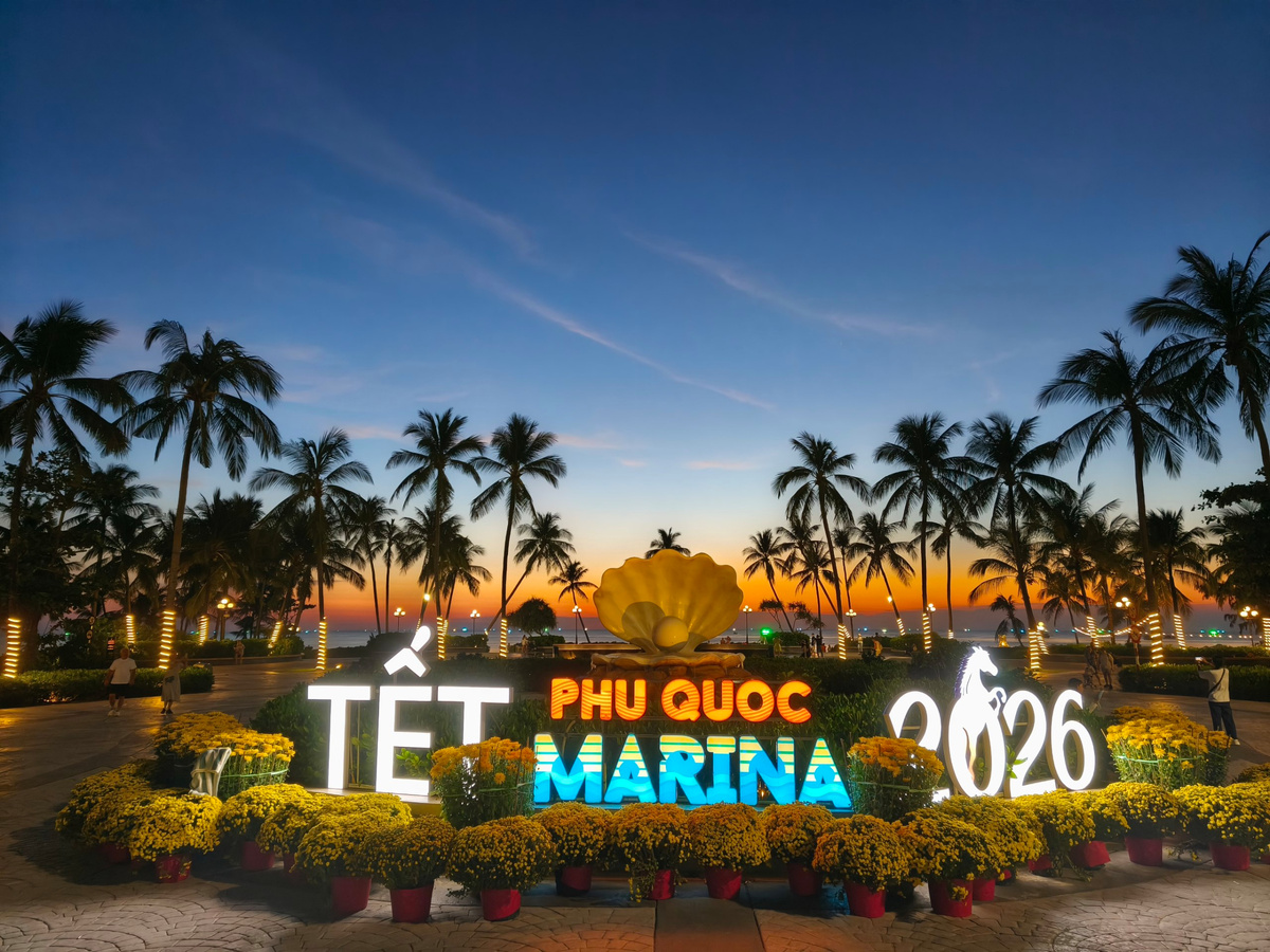 Украшение въездной площади Marina к вьетнамскому Новому году - празднику Тет.