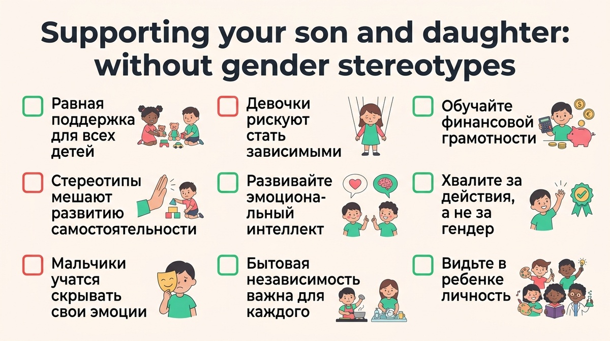 Поддержка сына и дочери: без гендерных стереотипов  📷

