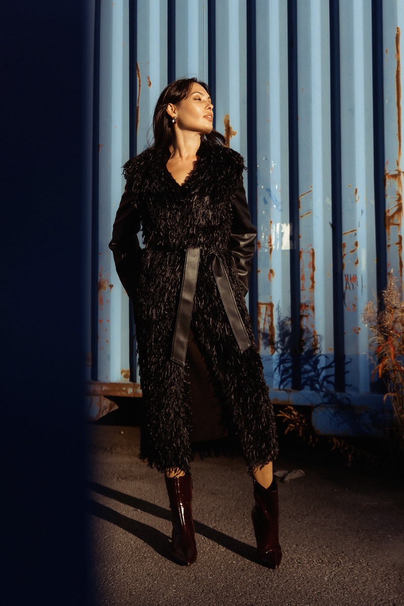 Шуба из экоперьев и экопуха, Сёстры Мамутины, 38800 руб.