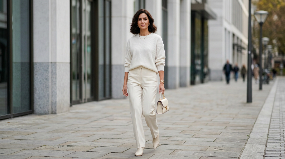 Тёмные волосы + светлый образ 2026 — контраст, который работает на лицо