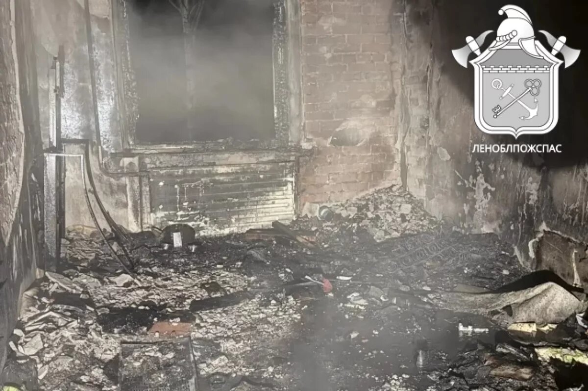    Спасатели эвакуировали жильцов пятиэтажки при пожаре в Ленобласти