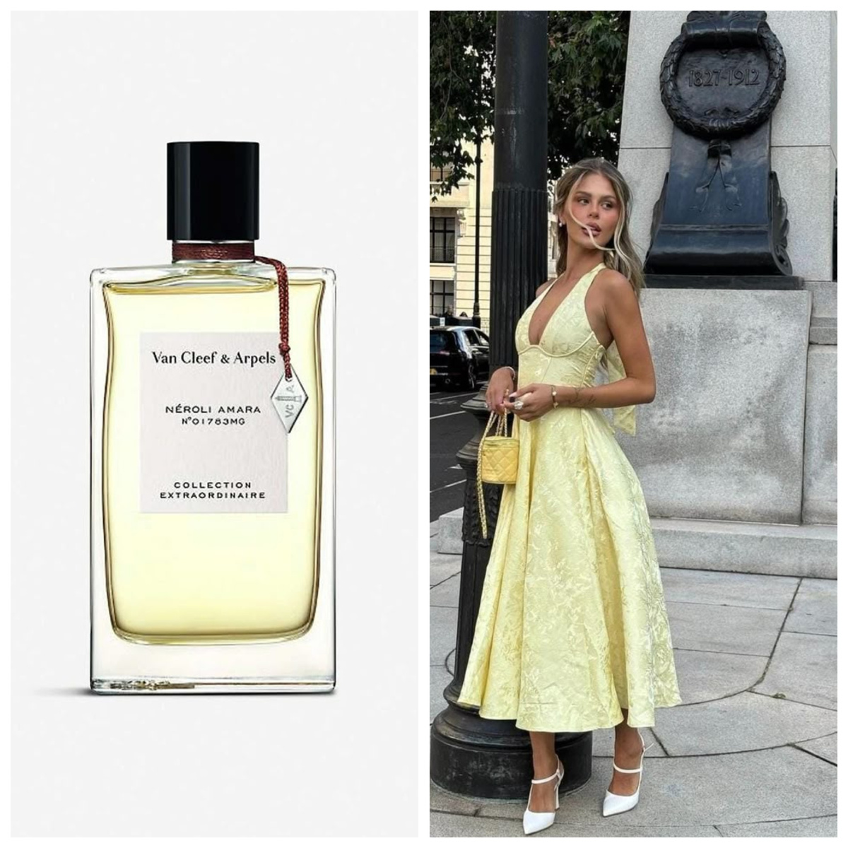 Верхние ноты: Бергамот, Мандарин, Итальянский лимон и Розовый перец; средние ноты: Цветок апельсина, Кипарис, Груша и Черный перец; базовые ноты: Нероли и Белый мускус.