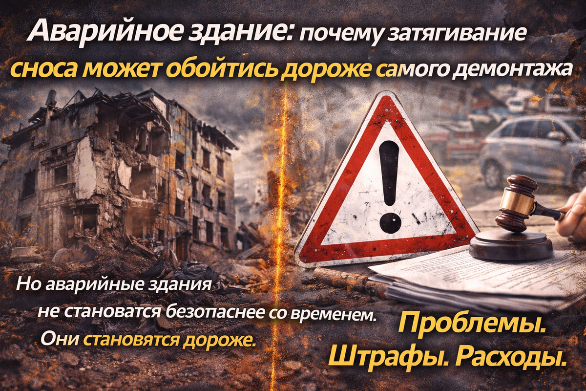Аварийное здание: почему затягивание сноса может обойтись дороже самого демонтажа