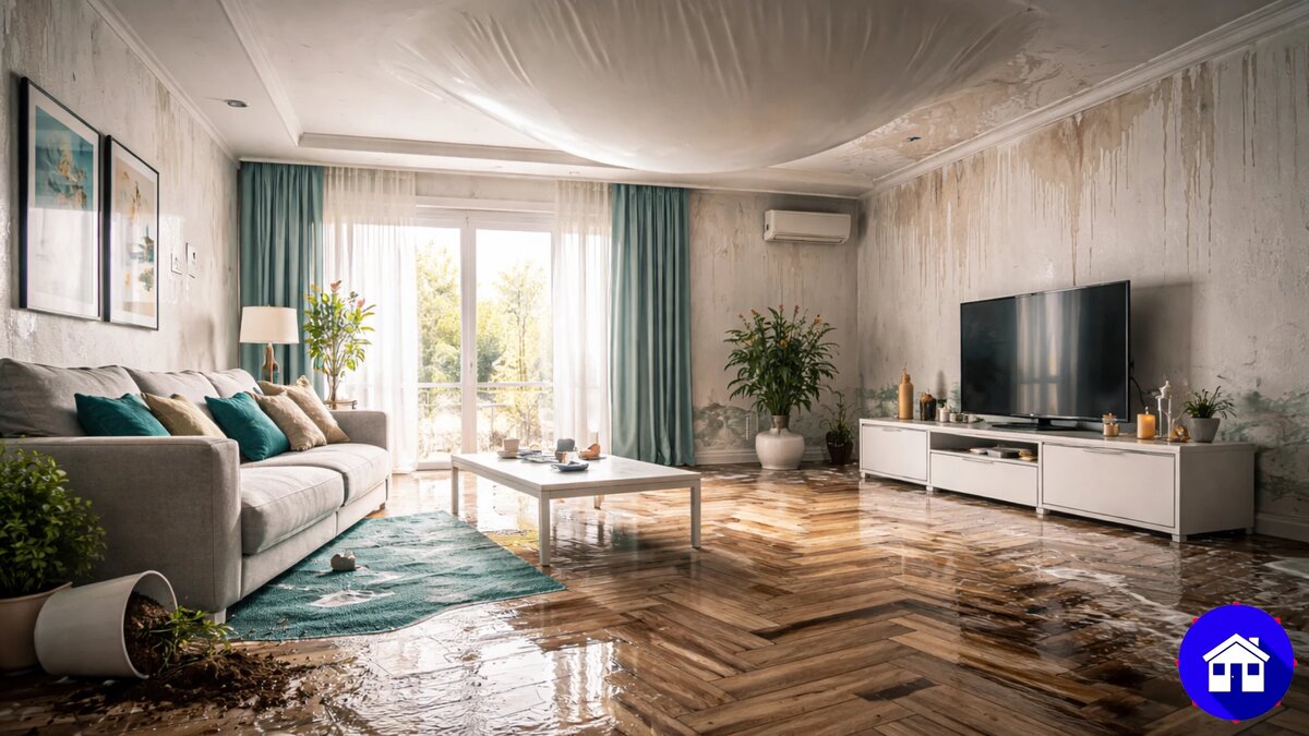 сосед с верху залил ремонт