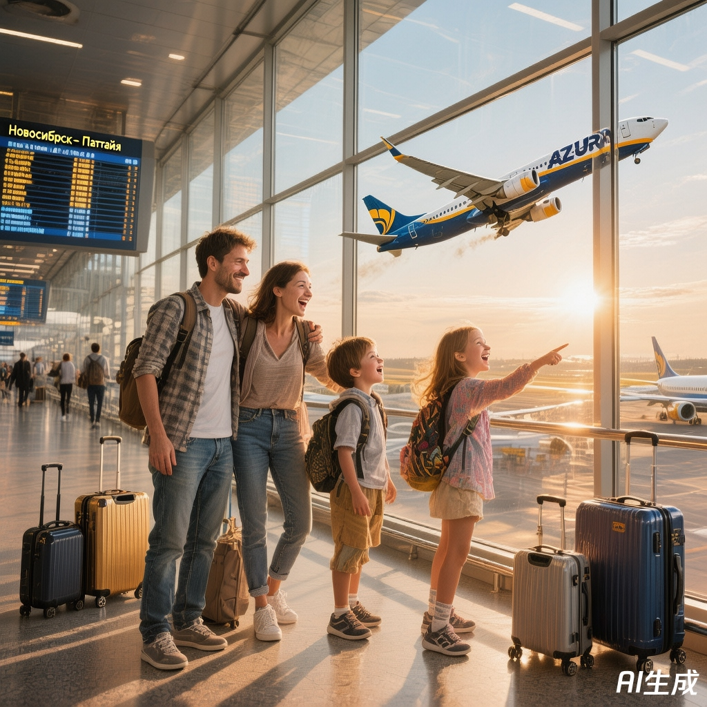 Туристы из Новосибирска радуются вылету в Паттайю, аэропорт Толмачёво, рейсы AZUR air выполняются.