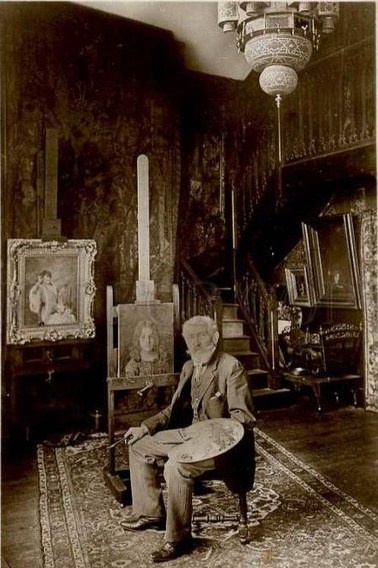 А. А. Харламов в мастерской. 1890 г.