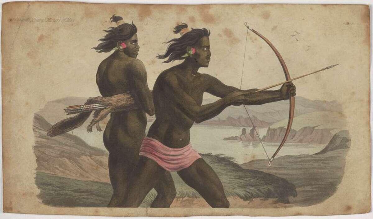    Индейские охотники в залива Сан-Франциско, США / © книга Джеймса Причарда «Естественная история человека»