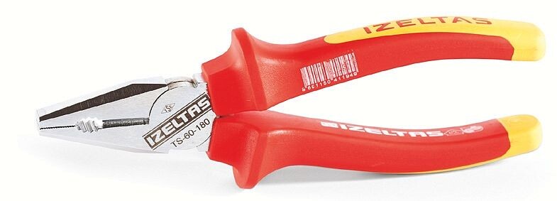 Диэлектрические комбинированные пассатижи Izeltas 1000 В 180 мм, артикул 3020126180