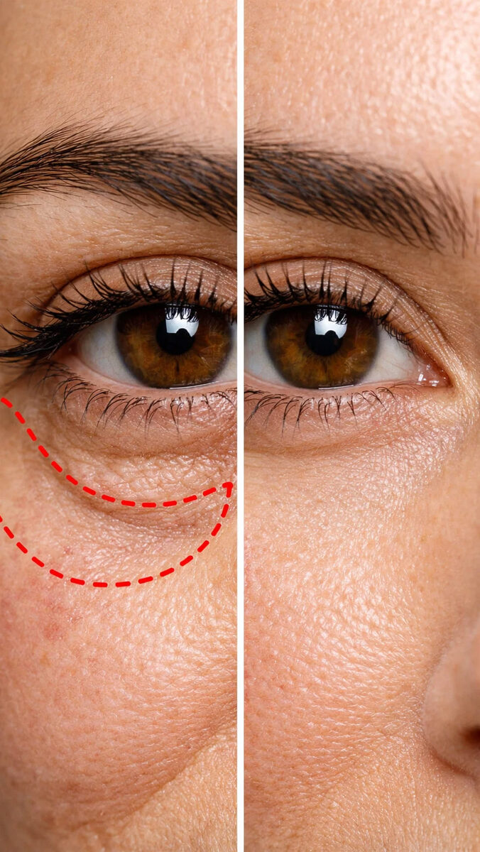 Под глазами находится особенно тонкая и чувствительная кожа, малое количество коллагеновых и эластиновых сосудов и много мелких поверхностных капилляров. В этой зоне также расположена рыхлая жировая клетчатка, которая склонна к отекам.