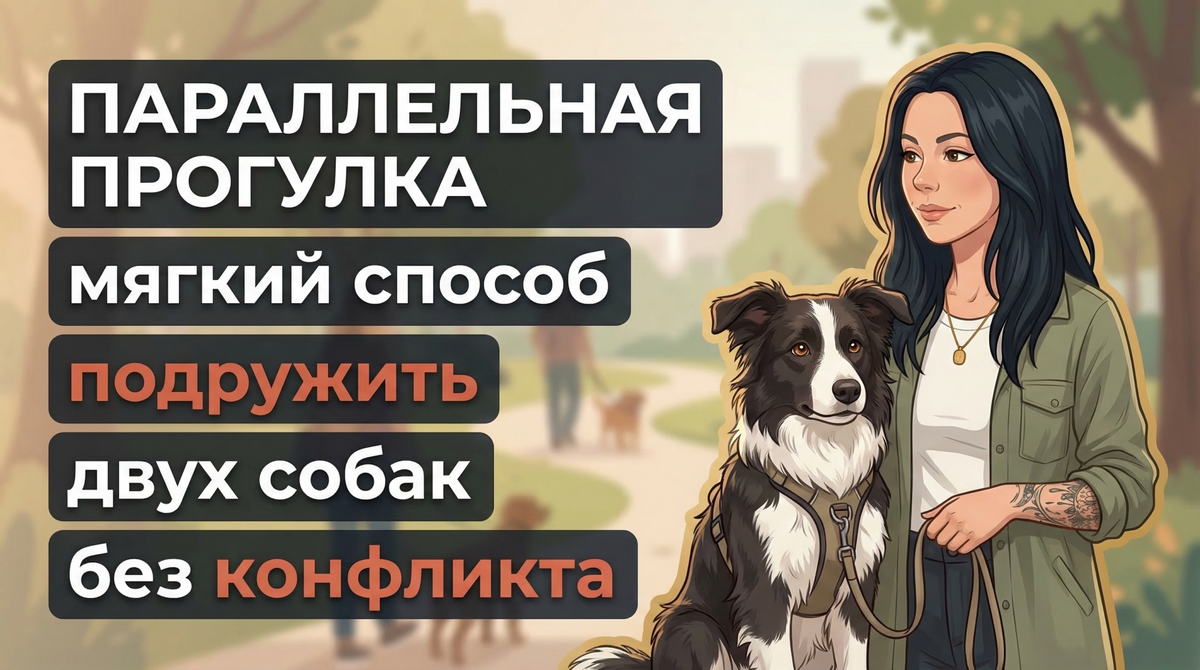    Параллельная прогулка как безопасный способ знакомства и дружбы собак. Анна Марковская