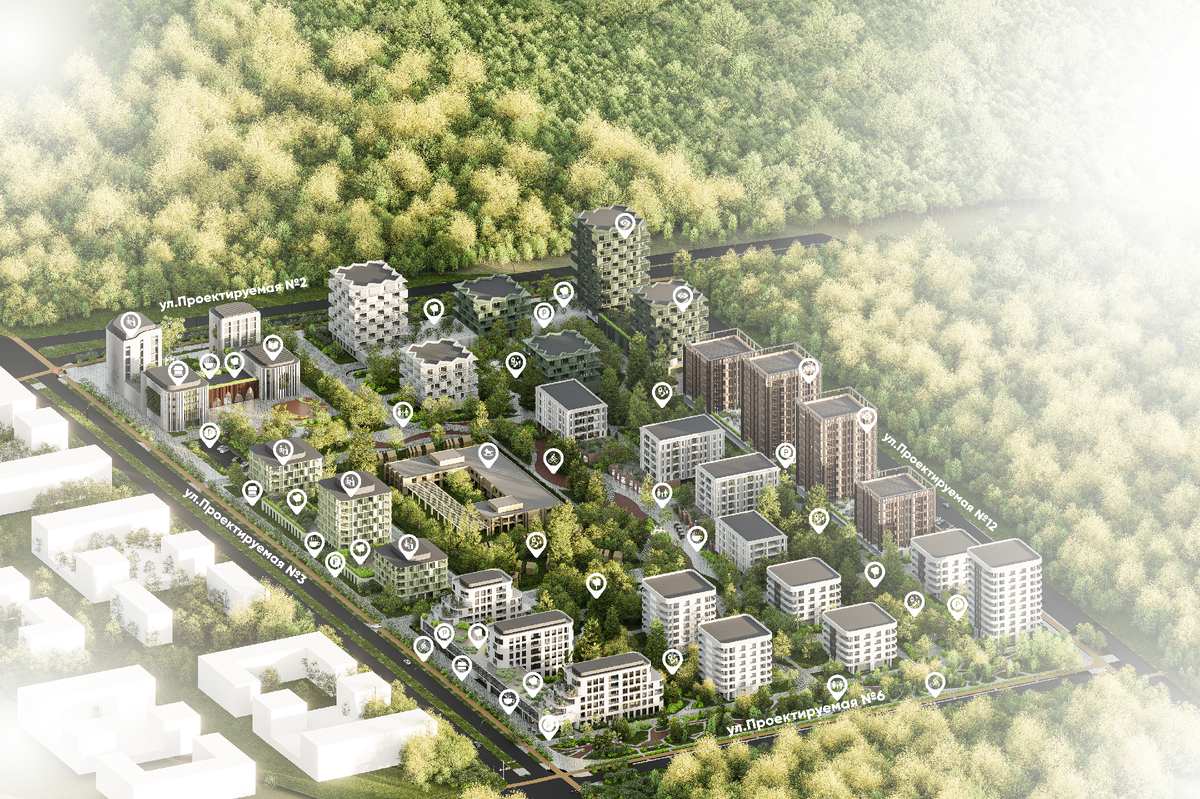 Архитектурная концепция ЖК "Полесье" в г. Брест, Беларусь. Авторы: ПЛАН БЮРО