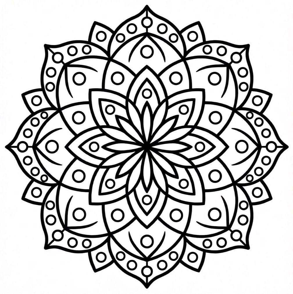 Промпт: Добавь в каждый лепесток маленькие круги.