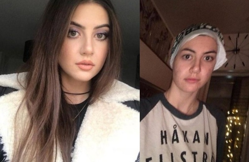 Девушка без фильтров и с фильтрами.
