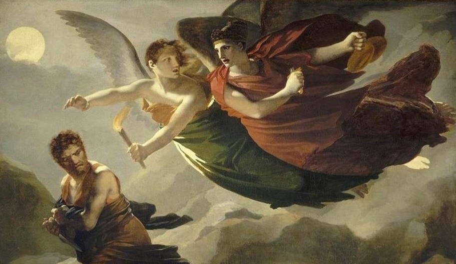     Пьер Поль Прюдон. Правосудие и Божественное возмездие, преследующие Преступление (фрагмент). 1808   
undefined