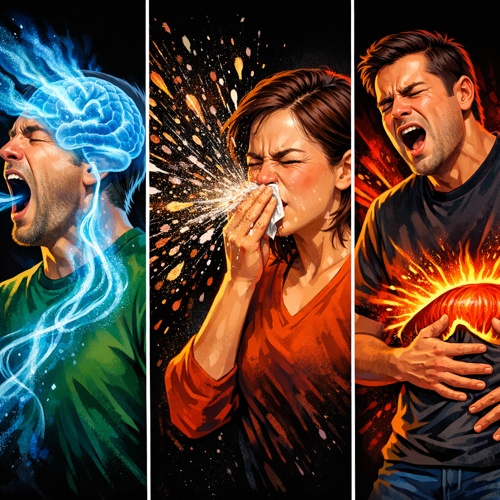 почему мы зеваем, икаем и чихаем