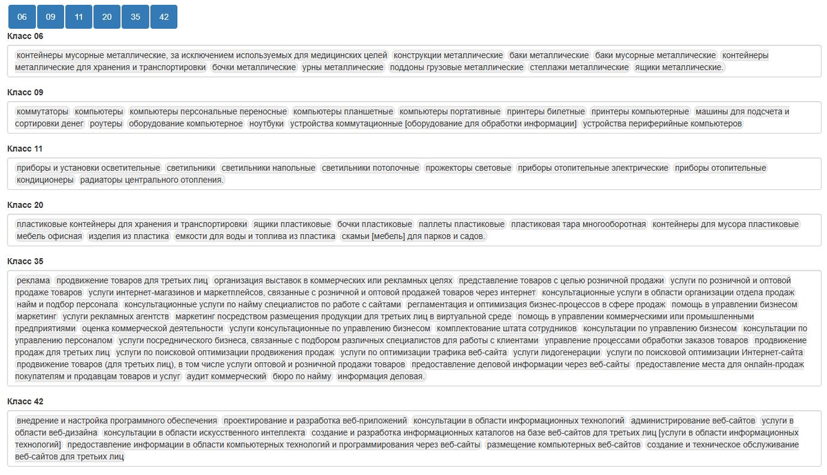 Выбор классов МКТУ