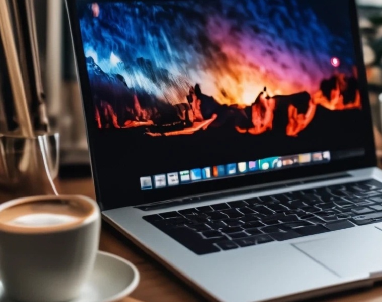 фото: ноутбук на рабочем столе