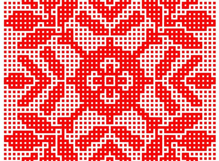 Схема на узор «Весенний». Мозаичное вязание крючком из центра.