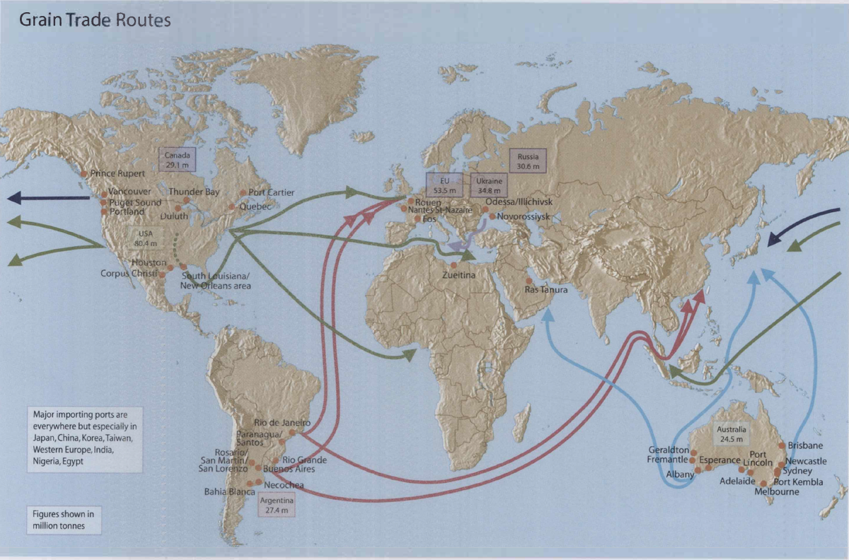 Торговые маршруты зерном