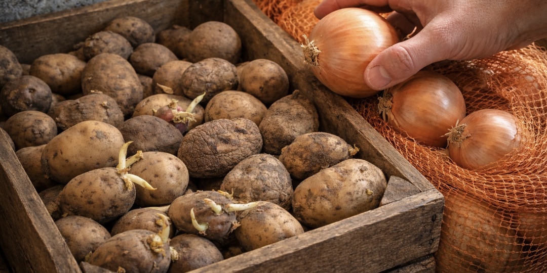 Нельзя хранить картошку рядом с луком — сам из-за этого выбрасывал полмешка каждую зиму