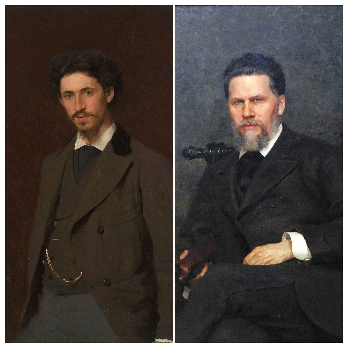 Иван Крамской - "Портрет Ильи Репина" 1876г.   Илья Репин - "Портрет Ивана Крамского" 1882г. 