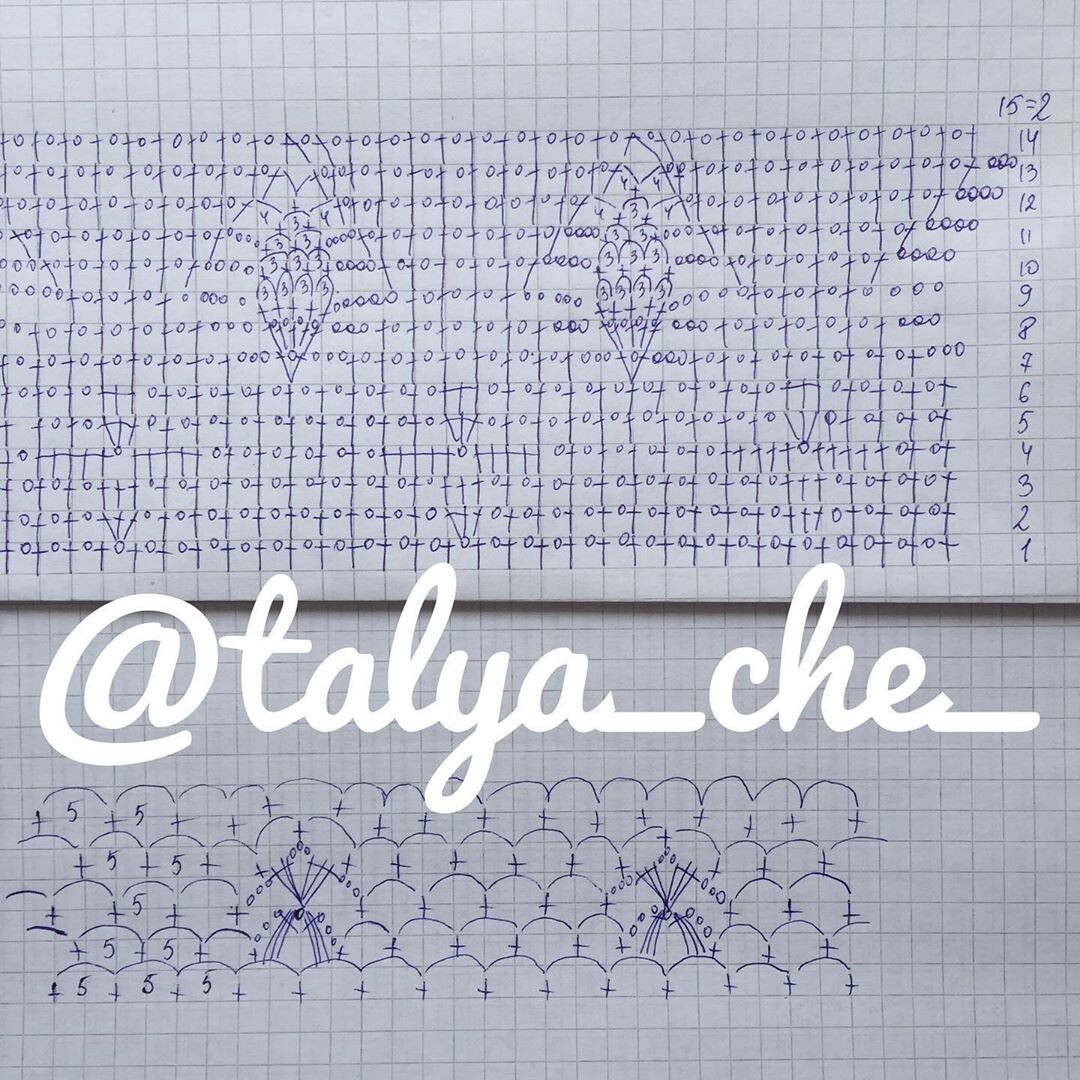 Схема вязания верха и низа платья