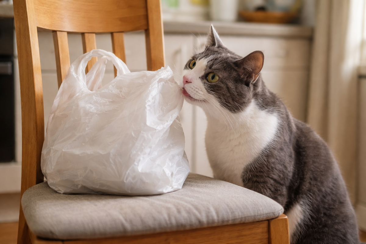 Интерес к шуршащему пакету часто начинается не с голода, а с запаха и ощущения.