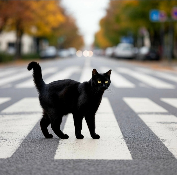 Как не к стати !Я спешу утром на работу , а передо мной черная кошка дорогу переходит .