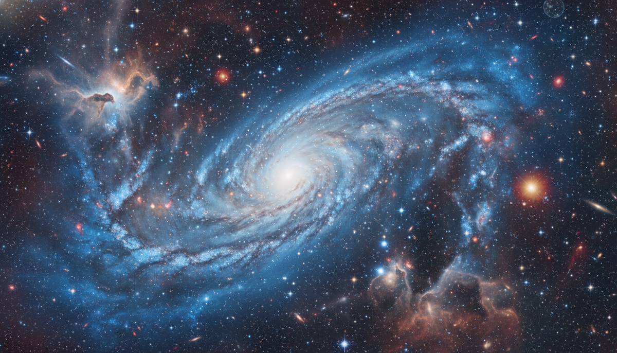 На изображении галактика образующая тысячи новых звезд