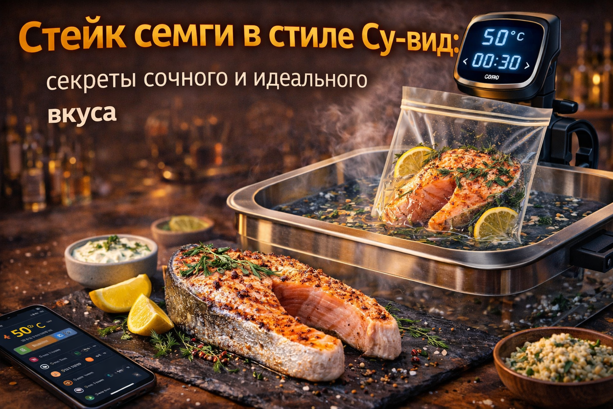 Стейк семги в стиле Су-вид — секреты сочного и идеального вкуса