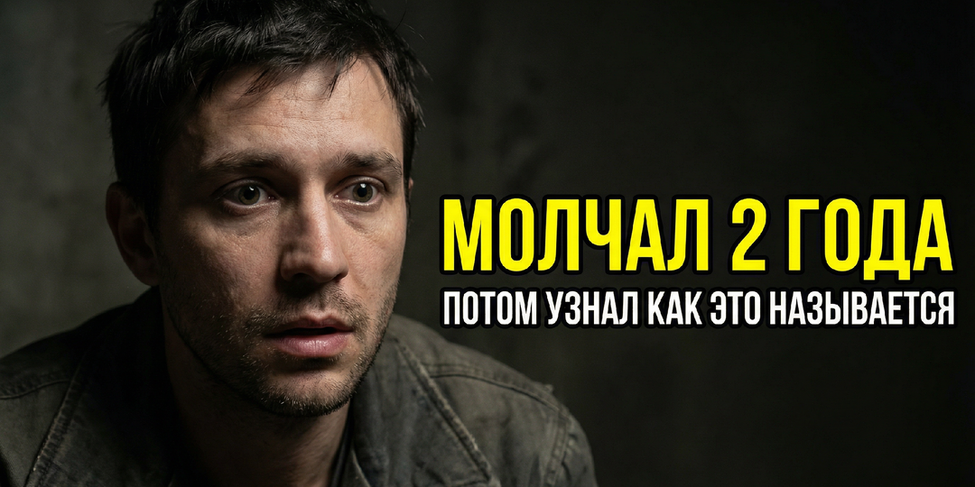 Я молчал 2 года. Она называла это "характером". Психолог назвал это по-другому