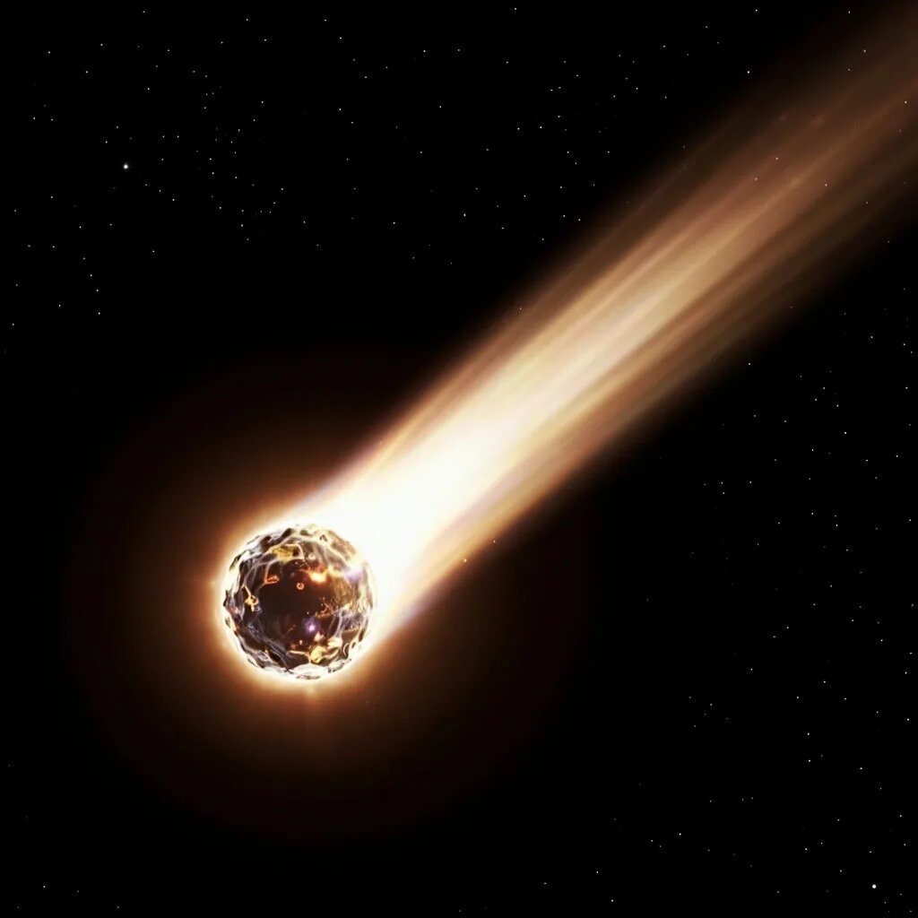 Комета. Иллюстрация сгенерирована нейросетью