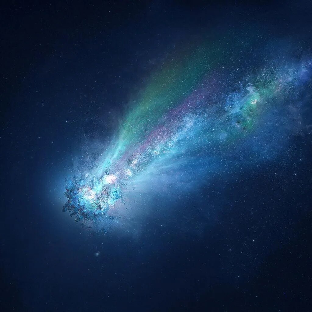 Комета. Иллюстрация сгенерирована нейросетью