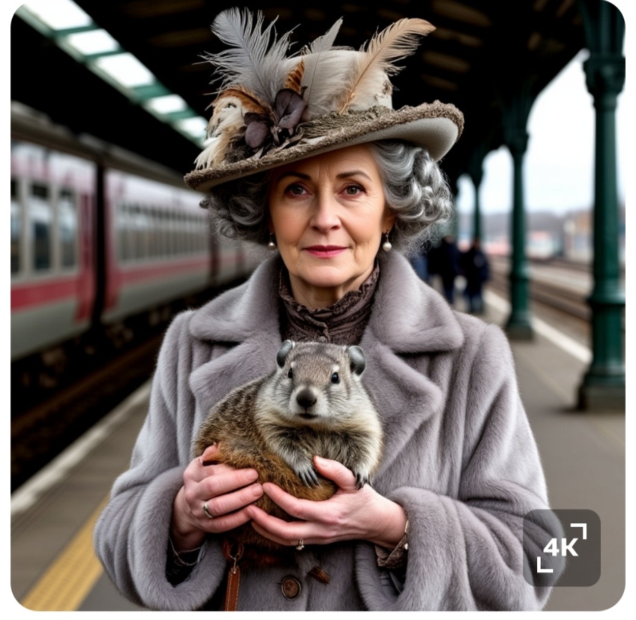 А это выходим из электрички вечером 