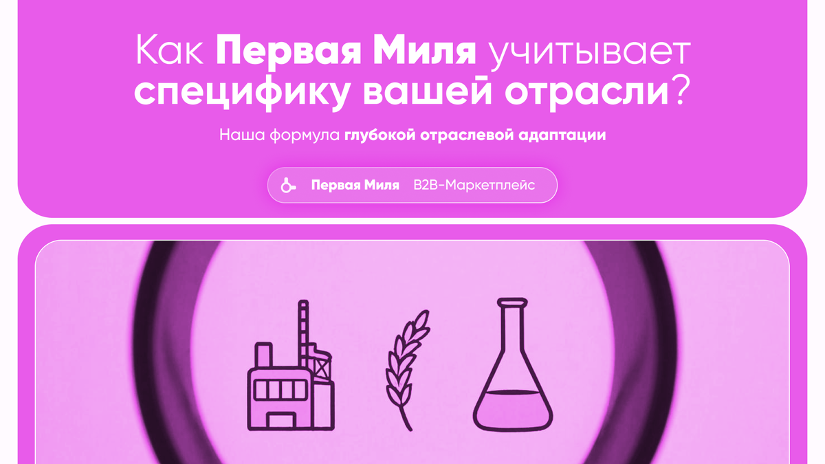 Как Первая Миля учитывает специфику вашей отрасли? 