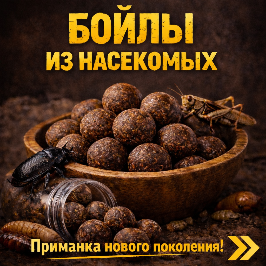 В рыболовных сообществах активно обсуждают необычную тему — бойлы, на основе нескольких видов насекомых и мы решили попробовать их создать. По нашим предварительным тестам, у данного бойла до 75% натурального белка, что делает приманку максимально питательной и естественной для карпа. Наверняка некоторые рыболовы могут назвать её потенциальной революцией в карповом питании.