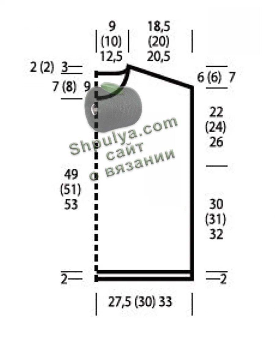Выкройка вязаного жилета