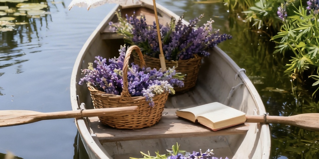 Аренда лодки с живыми цветами