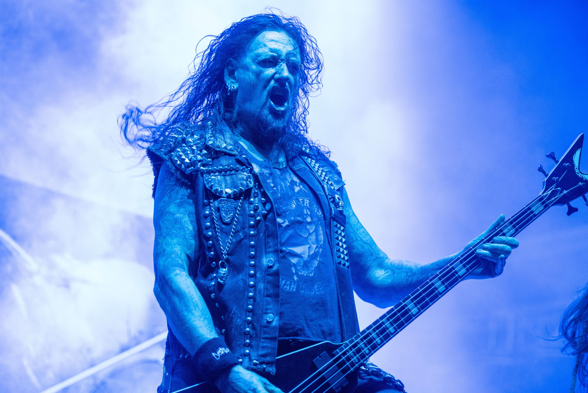 «Мы никогда не стремились стать лучшими музыкантами»… Марсель «Шмир» Ширмер из группы Destruction в 2021 году. Фото: Давиде Сциаки/Alamy