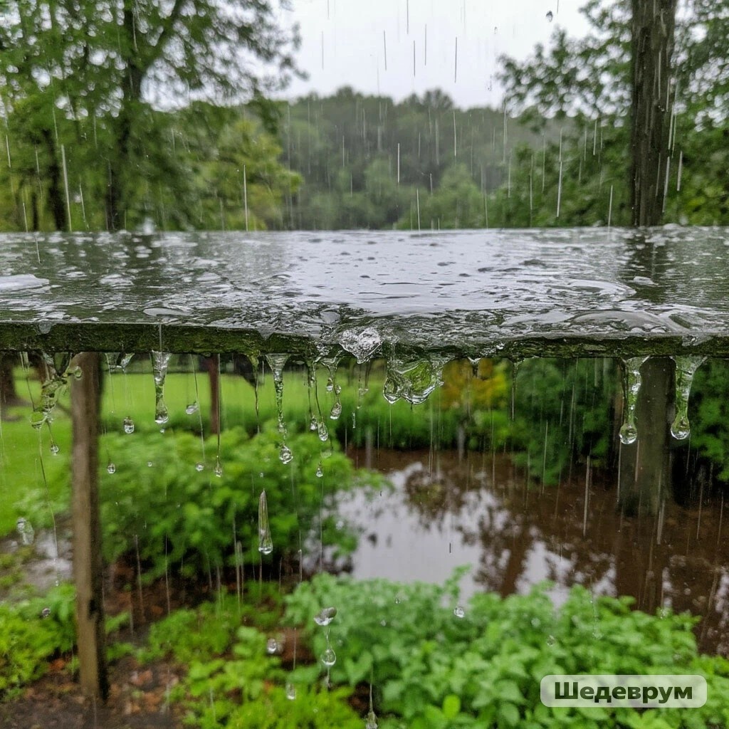 Вот так выглядит поговорка "после дождичка в четверг" по версии нейросети Шедеврум. Картинка сгенерирована по запросу автора.