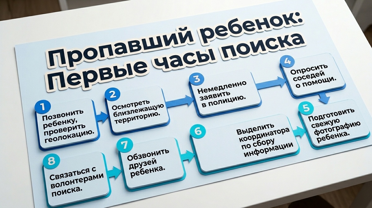 Пропал ребёнок: первые часы поиска  📷
