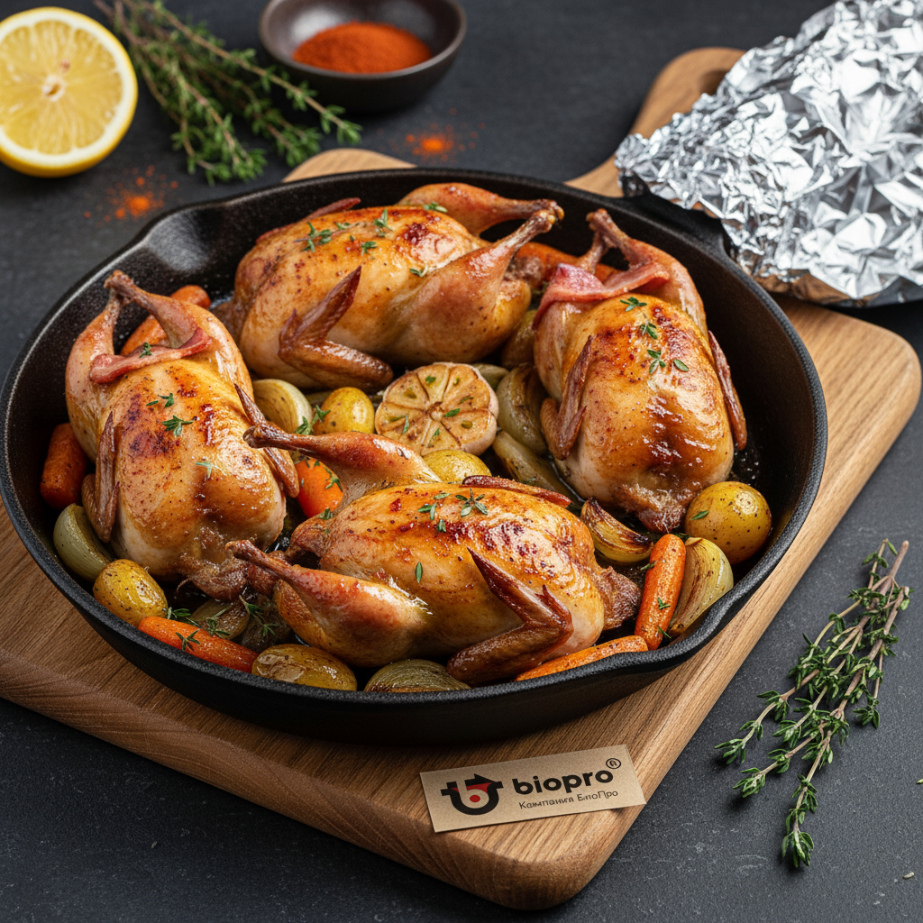 Рецепт перепела в духовке с чесноком и тимьяном в конце статьи