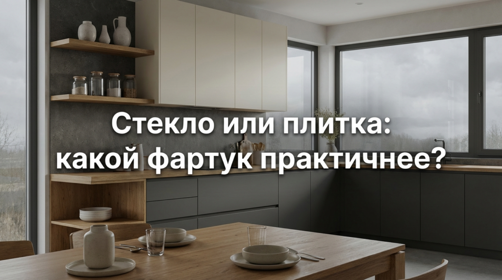    Что лучше для кухни: практичность стекла, надежность плитки или доступность МДФ? MDKUHNY