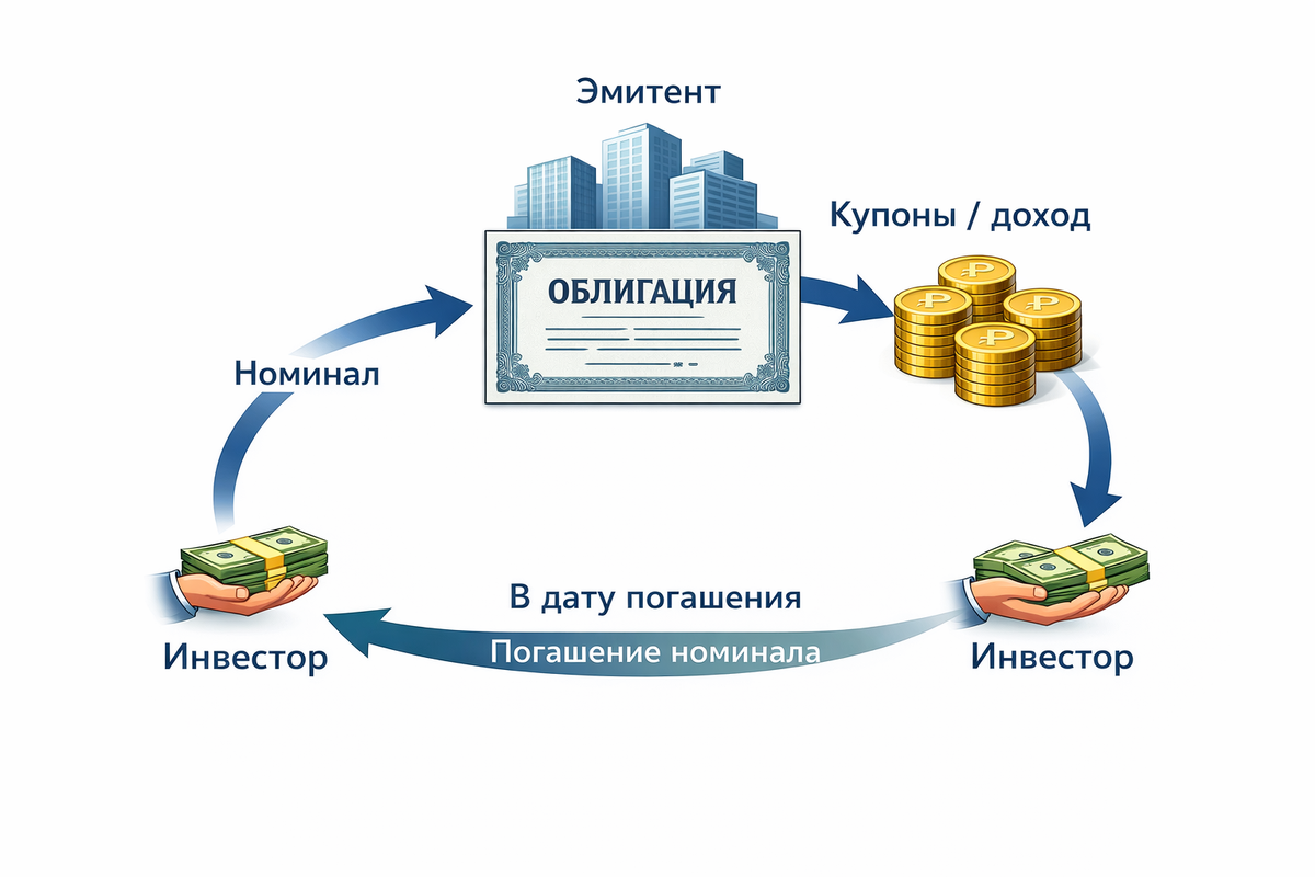 Как работают облигации: эмитент, номинал, купоны и доходность