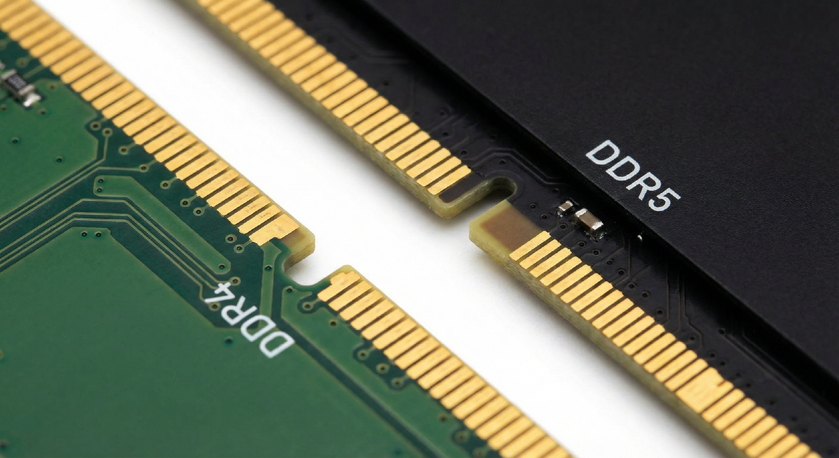  Видите разные вырезы? Именно они делают DDR4 и DDR5 физически несовместимыми. Перепутать платы — невозможно. Купить не то — легко