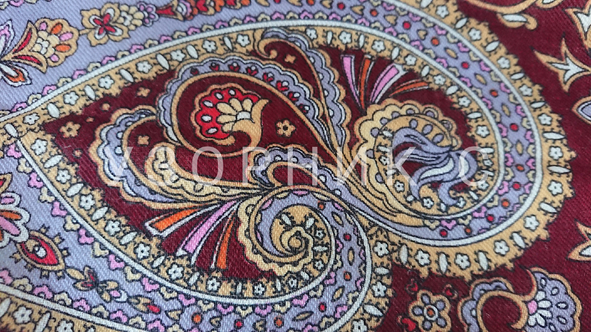 Павловопосадский шарф Малиновый звон, фото автора