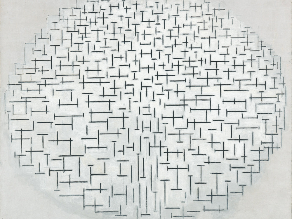 Картина П. Мондриана «Композиция №10: Пирс и океан» (1915). Источник: ananasposter.ru